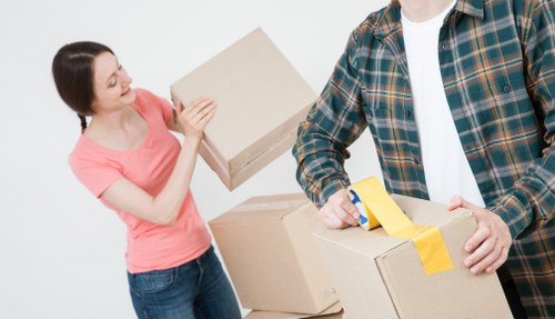 Variety of moving boxes and packaging supplies for local customers