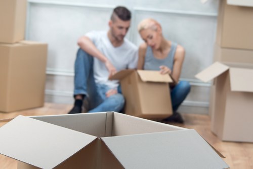 Organised packing service with labelled boxes for a local move