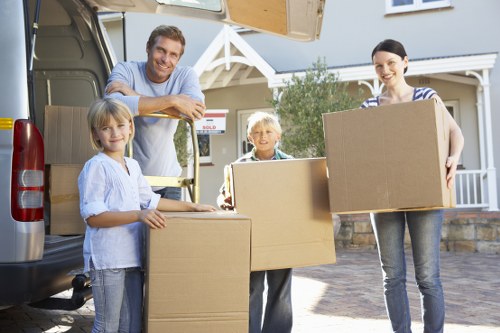 Packed furniture and boxes ready for local same day removals