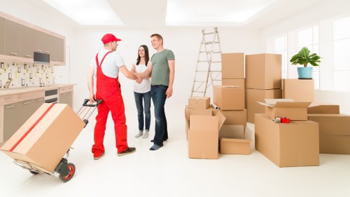 Local removals crew planning a move with access details