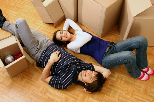 Local moving van supporting a flat move near Ilford residential streets