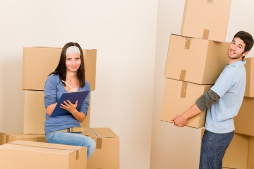 Household moving boxes and prepared belongings for an Ilford relocation
